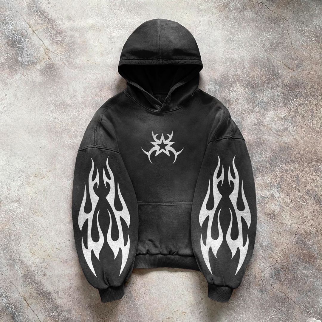 FLAME SLEEVE HOODIE